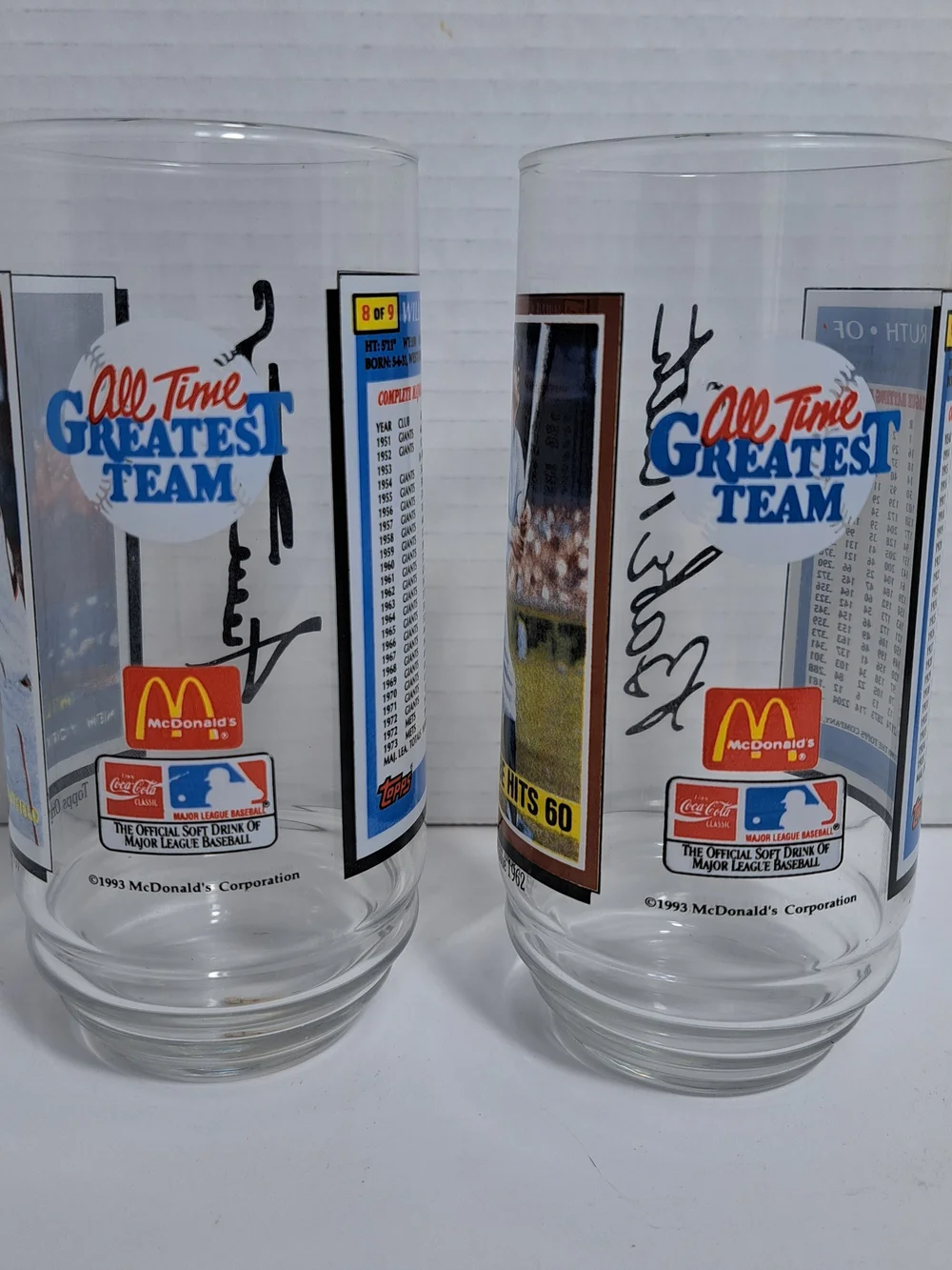 1993 Vintage McDonald's Topps MLB Glasses 